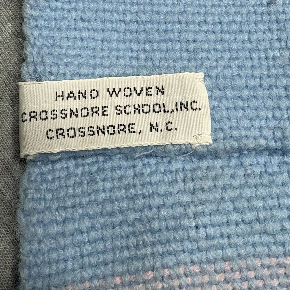 Vintage Crossnore School Inc Hand Woven Baby Blanket Pastel Crib Throw Americana